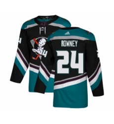 Youth Adidas Anaheim Ducks #24 Carter Rowney Premier Black Teal Alternate NHL Jersey