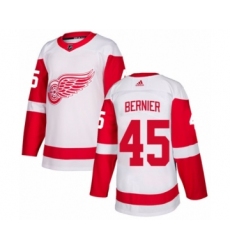 Men's Adidas Detroit Red Wings #45 Jonathan Bernier Authentic White Away NHL Jersey