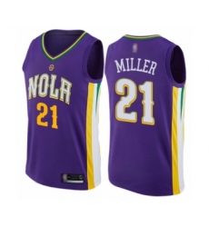 Men's New Orleans Pelicans #21 Darius Miller Authentic Purple Basketball Jersey - City Edition