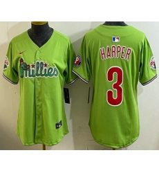 Women's Philadelphia Phillies #3 Bryce Harper Light Green Fashion Cool Base Jersey