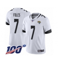 Men's Jacksonville Jaguars #7 Nick Foles White Vapor Untouchable Limited Player 100th Season Football Jersey