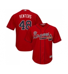 Youth Atlanta Braves #48 Jonny Venters Replica Red Alternate Cool Base Baseball Jersey