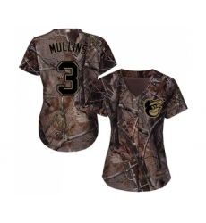 Women's Baltimore Orioles #3 Cedric Mullins Authentic Camo Realtree Collection Flex Base Baseball Jersey