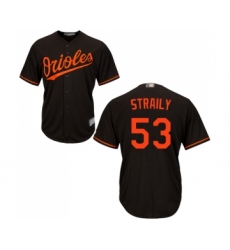 Men's Baltimore Orioles #53 Dan Straily Replica Black Alternate Cool Base Baseball Jersey