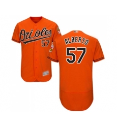 Men's Baltimore Orioles #57 Hanser Alberto Orange Alternate Flex Base Authentic Collection Baseball Jersey