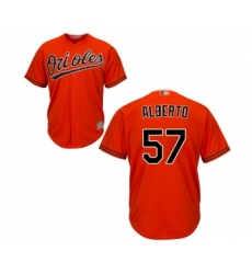 Youth Baltimore Orioles #57 Hanser Alberto Replica Orange Alternate Cool Base Baseball Jersey