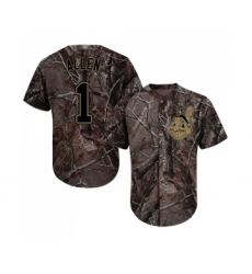 Youth Cleveland Indians #1 Greg Allen Authentic Camo Realtree Collection Flex Base Baseball Jersey