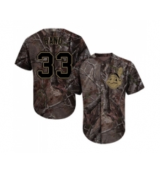 Youth Cleveland Indians #33 Brad Hand Authentic Camo Realtree Collection Flex Base Baseball Jersey