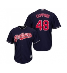 Men's Cleveland Indians #48 Tyler Clippard Replica Navy Blue Alternate 1 Cool Base Baseball Jersey