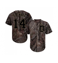 Men's Detroit Tigers #14 Christin Stewart Authentic Camo Realtree Collection Flex Base Baseball Jersey