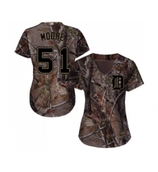 Women's Detroit Tigers #51 Matt Moore Authentic Camo Realtree Collection Flex Base Baseball Jersey