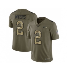 Men's Seattle Seahawks #2 Jason Myers Limited Olive Camo 2017 Salute to Service Football Jersey
