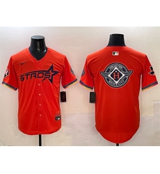 Men's Houston Astros Team Big Logo Orange 2025 City Connect With Texas Limited Stitched Baseball Jersey