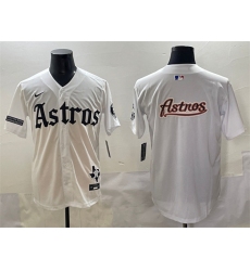 Mens Houston Astros Team Big Logo White Gothic 'Houston Born Barrio Raised' Limited Stitched Baseball Jersey