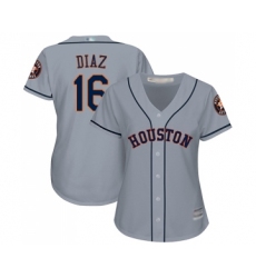 Women's Houston Astros #16 Aledmys Diaz Authentic Grey Road Cool Base Baseball Jersey
