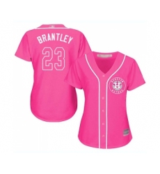 Women's Houston Astros #23 Michael Brantley Authentic Pink Fashion Cool Base Baseball Jersey