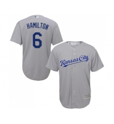 Men's Kansas City Royals #6 Billy Hamilton Replica Grey Road Cool Base Baseball Jersey