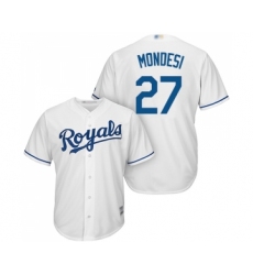 Youth Kansas City Royals #27 Adalberto Mondesi Replica White Home Cool Base Baseball Jersey