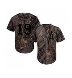 Youth Los Angeles Angels of Anaheim #19 Fred Lynn Authentic Camo Realtree Collection Flex Base Baseball Jersey