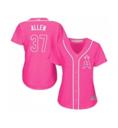 Women's Los Angeles Angels of Anaheim #37 Cody Allen Replica Pink Fashion Baseball Jersey