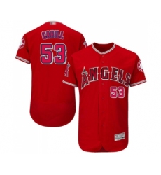 Men's Los Angeles Angels of Anaheim #53 Trevor Cahill Red Alternate Flex Base Authentic Collection Baseball Jersey