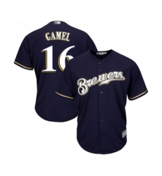 Youth Milwaukee Brewers #16 Ben Gamel Replica Navy Blue Alternate Cool Base Baseball Jersey