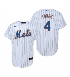 Men's Nike New York Mets #4 Jed Lowrie White Home Stitched Baseball Jersey
