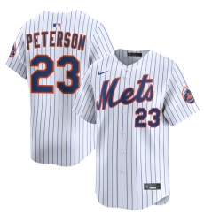 Men's New York Mets #23 David Peterson White 2025 Home Limited Stitched Baseball Jersey