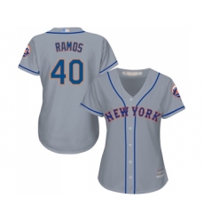 Women's New York Mets #40 Wilson Ramos Authentic Grey Road Cool Base Baseball Jersey