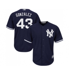 Men's New York Yankees #43 Gio Gonzalez Replica Navy Blue Alternate Baseball Jersey