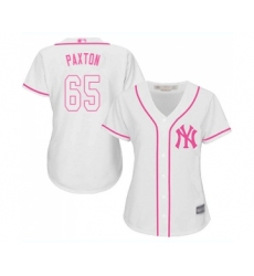 Women's New York Yankees #65 James Paxton Authentic White Fashion Cool Base Baseball Jersey