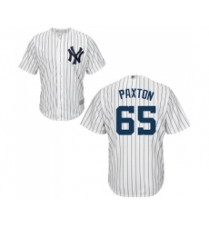 Youth New York Yankees #65 James Paxton Authentic White Home Baseball Jersey