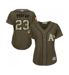 Women's Oakland Athletics #23 Jurickson Profar Authentic Green Salute to Service Baseball Jersey