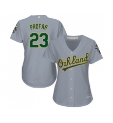 Women's Oakland Athletics #23 Jurickson Profar Replica Grey Road Cool Base Baseball Jersey