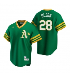 Men's Nike Oakland Athletics #28 Matt Olson Kelly Green Cooperstown Collection Road Stitched Baseball Jersey