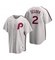 Men's Nike Philadelphia Phillies #2 Jean Segura White Cooperstown Collection Home Stitched Baseball Jersey