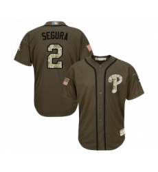 Men's Philadelphia Phillies #2 Jean Segura Authentic Green Salute to Service Baseball Jersey