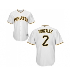 Youth Pittsburgh Pirates #2 Erik Gonzalez Replica White Home Cool Base Baseball Jersey