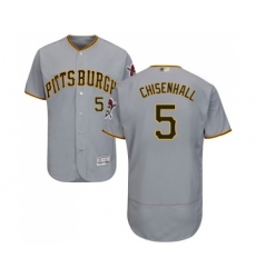 Men's Pittsburgh Pirates #5 Lonnie Chisenhall Grey Road Flex Base Authentic Collection Baseball Jersey