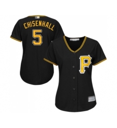 Women's Pittsburgh Pirates #5 Lonnie Chisenhall Replica Black Alternate Cool Base Baseball Jersey