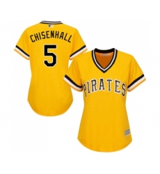 Women's Pittsburgh Pirates #5 Lonnie Chisenhall Replica Gold Alternate Cool Base Baseball Jersey