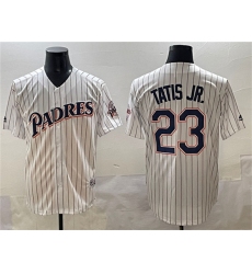Men's San Diego Padres #23 Fernando Tatis Jr. White Throwback With Cool Base Stitched Baseball Jersey