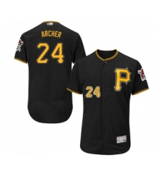 Men's Pittsburgh Pirates #24 Chris Archer Black Alternate Flex Base Authentic Collection Baseball Jersey