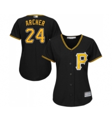 Women's Pittsburgh Pirates #24 Chris Archer Replica Black Alternate Cool Base Baseball Jersey
