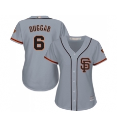 Women's San Francisco Giants #6 Steven Duggar Replica Grey Road 2 Cool Base Baseball Jersey