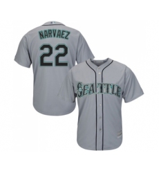 Youth Seattle Mariners #22 Omar Narvaez Replica Grey Road Cool Base Baseball Jersey
