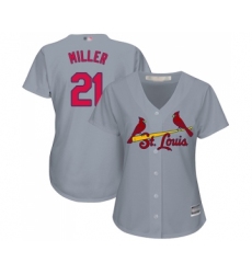 Women's St. Louis Cardinals #21 Andrew Miller Replica Grey Road Cool Base Baseball Jersey