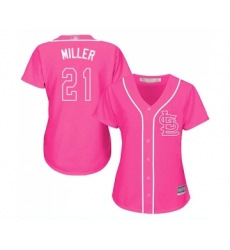 Women's St. Louis Cardinals #21 Andrew Miller Replica Pink Fashion Cool Base Baseball Jersey