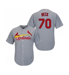 Youth St. Louis Cardinals #70 Chris Beck Replica Grey Road Cool Base Baseball Jersey