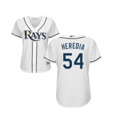 Women's Tampa Bay Rays #54 Guillermo Heredia Replica White Home Cool Base Baseball Jersey